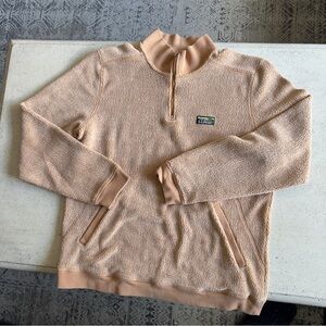 L.L. Bean Men’s Quarter-Zip Sherpa Pullover - Peach